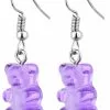 Succubus Jewels Gummy Bear Drop Earrings Purple New In