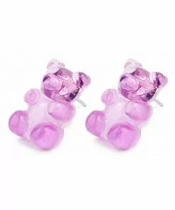 Succubus Jewels Gummy Bear Stud Earrings Purple New In