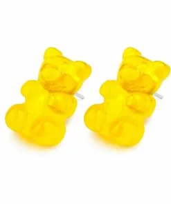 New In Succubus Jewels Gummy Bear Stud Earrings Yellow