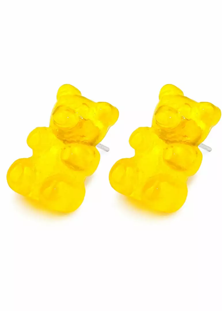 New In Succubus Jewels Gummy Bear Stud Earrings Yellow 3 New In Succubus Jewels Gummy Bear Stud Earrings Yellow