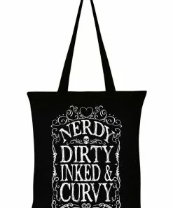 Succubus Gifts Nerdy Dirty Inked & Curvy Totebag Black