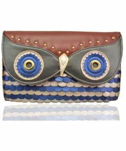New In Succubus Owl Clutch Bag Brown
