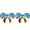 Succubus Bow Glossy Earrings Light Blue 2 Succubus Bow Glossy Earrings Light Blue