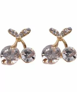 New In Succubus Cherry Diamonds Earrings Gold