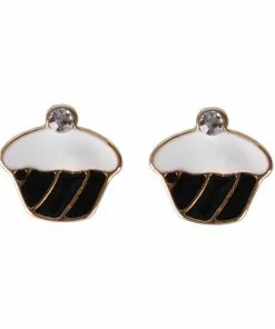Succubus Crystal Cupcake Earrings Black New In