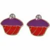 Succubus Crystal Cupcake Earrings Red New In