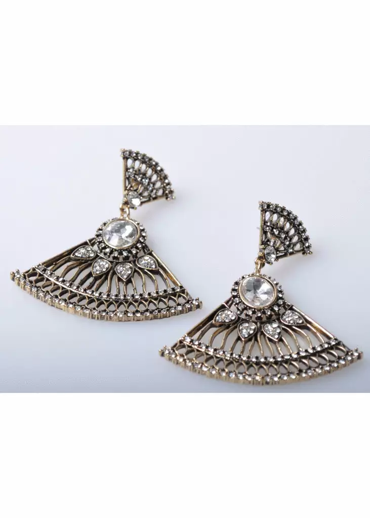 New In Succubus Crystal Fan Old Hollywood Glamour 20's Earrings 4 New In Succubus Crystal Fan Old Hollywood Glamour 20's Earrings