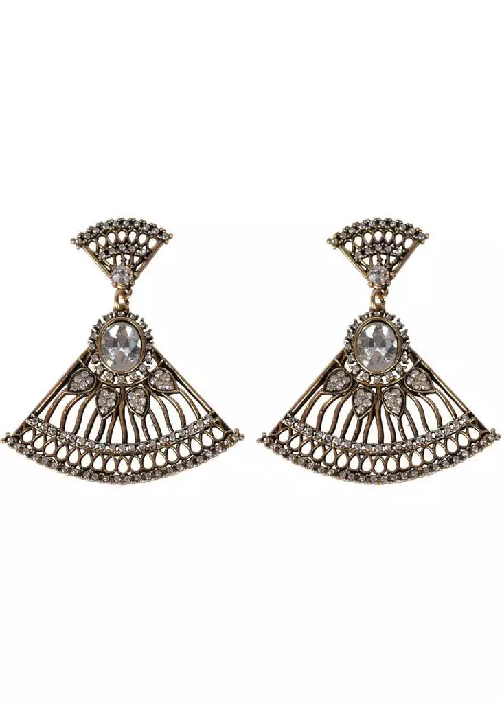 New In Succubus Crystal Fan Old Hollywood Glamour 20's Earrings 3 New In Succubus Crystal Fan Old Hollywood Glamour 20's Earrings
