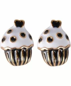 Succubus Cupcake Glossy Earrings Black