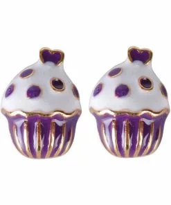 Succubus Cupcake Glossy Earrings Purple New In