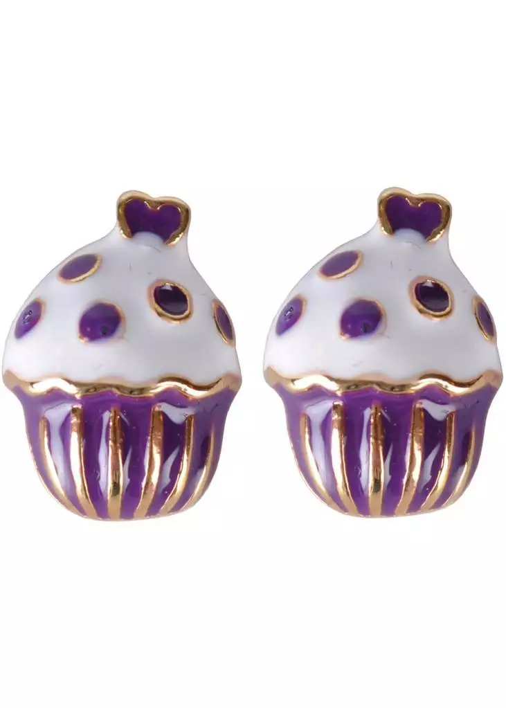 Succubus Cupcake Glossy Earrings Purple New In 3 Succubus Cupcake Glossy Earrings Purple New In