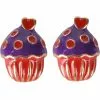 New In Succubus Cupcake Glossy Earrings Red