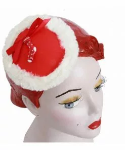 New In Succubus Fancy Christmas Jingle Fascinator Red