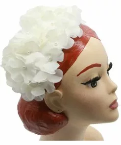 Succubus Fancy Hydrangeas 50's Fascinator White New In