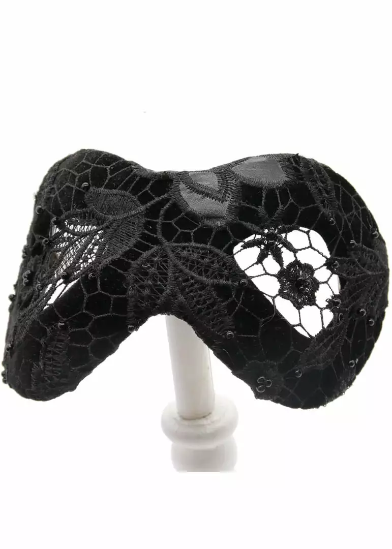 New In Succubus Fancy Infinity Lace 50's Hat Black 4 New In Succubus Fancy Infinity Lace 50's Hat Black
