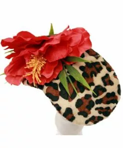 Succubus Fancy Leopard & Hibiscus Tiki Fascinator Multicolour New In