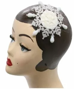 Succubus Fancy Snowflake Fascinator White