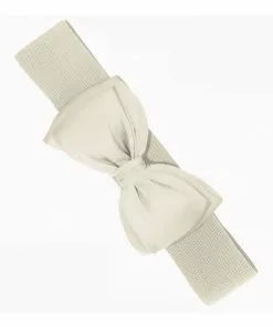 Succubus Lucy 50's Elastic Belt With Bow Ivory