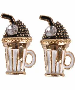 New In Succubus Milkshake Glossy Earrings White