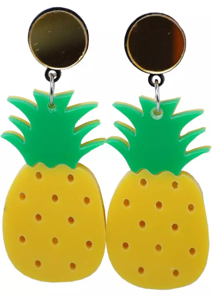 Succubus Pineapple 50's Pop Art Earrings New In 3 Succubus Pineapple 50's Pop Art Earrings New In