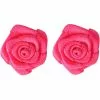 New In Succubus Satin Rose Earrings Hot Pink 1 New In Succubus Satin Rose Earrings Hot Pink