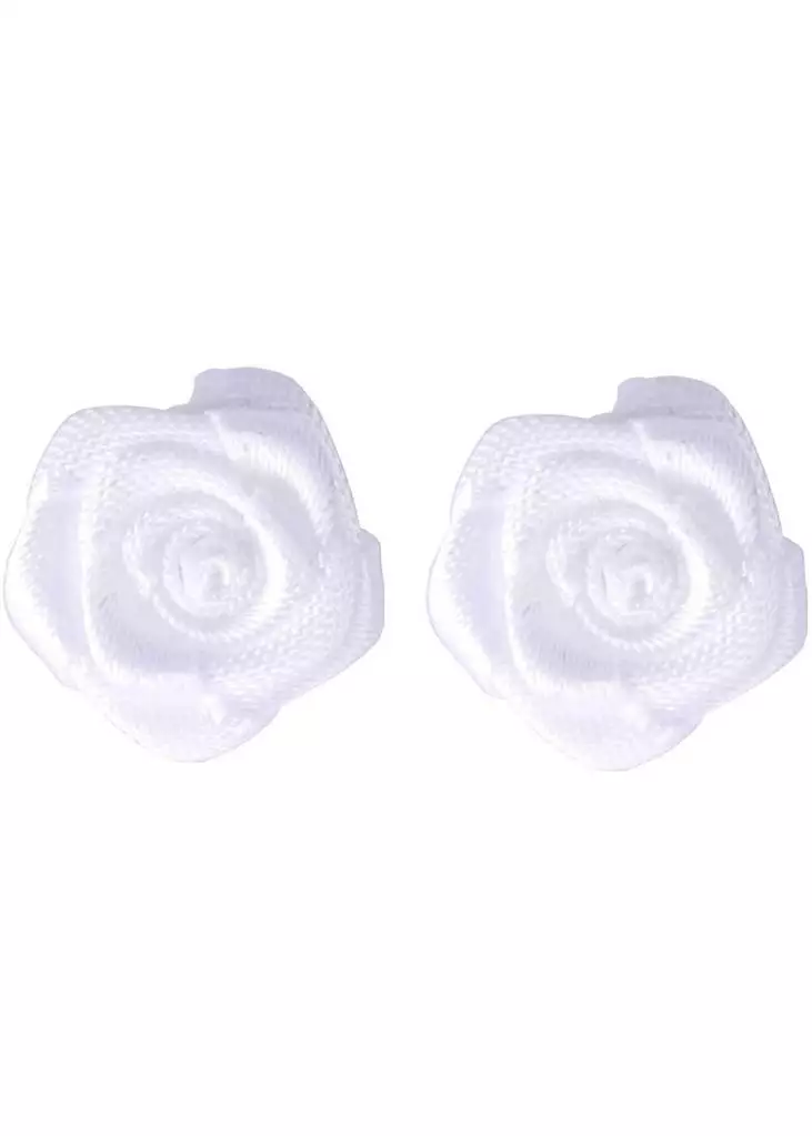 Succubus Satin Rose Earrings White New In 3 Succubus Satin Rose Earrings White New In