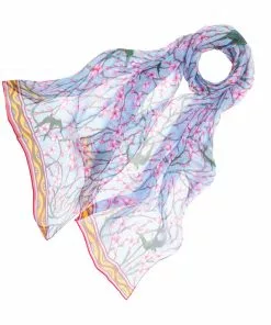 New In Tapestry Bags Crane Blossom And Swallow Genuine Silk Scarf