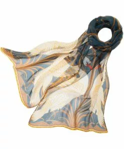 Tapestry Bags Crane Swan Genuine Silk Scarf New In