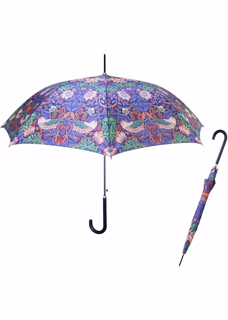 Tapestry Bags Strawberry Thief Stick Umbrella Blue 3 Tapestry Bags Strawberry Thief Stick Umbrella Blue