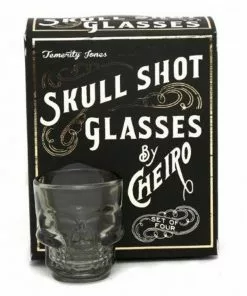 Temerity Jones Skull Set 4 Shot Glasses New In