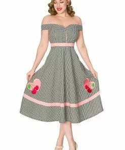 Sheen New In Timeless Heartbreaker 50's Swing Dress Black White