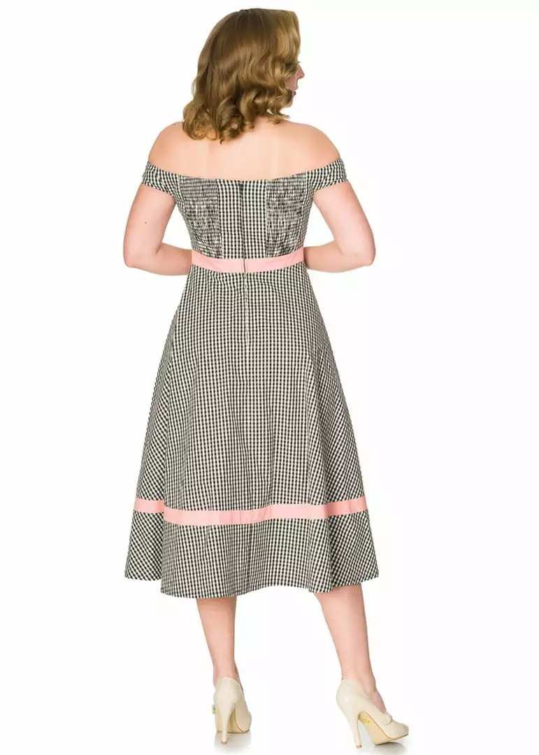 Sheen New In Timeless Heartbreaker 50's Swing Dress Black White 4 Sheen New In Timeless Heartbreaker 50's Swing Dress Black White