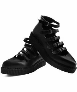 T.U.K Strappy Ballet Pointed Creepers Black 12 T.U.K Strappy Ballet Pointed Creepers Black