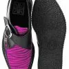 T.U.K Zebra Buckle Pointed Vegan Creepers Black Purple