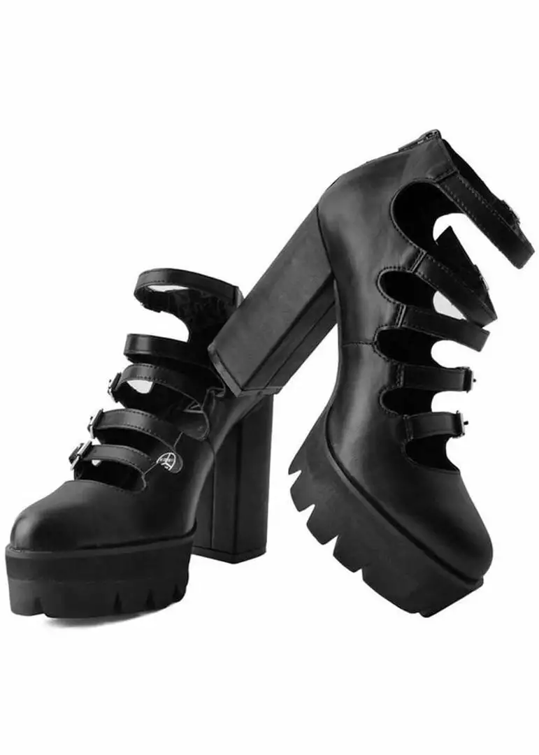 T.U.K Rockstar Platform Mary Jane Vegan Pumps Black 8 T.U.K Rockstar Platform Mary Jane Vegan Pumps Black