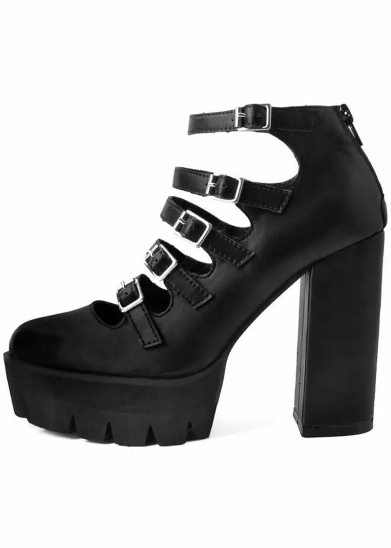 T.U.K Rockstar Platform Mary Jane Vegan Pumps Black 4 T.U.K Rockstar Platform Mary Jane Vegan Pumps Black