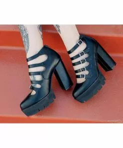 T.U.K Rockstar Platform Mary Jane Vegan Pumps Black