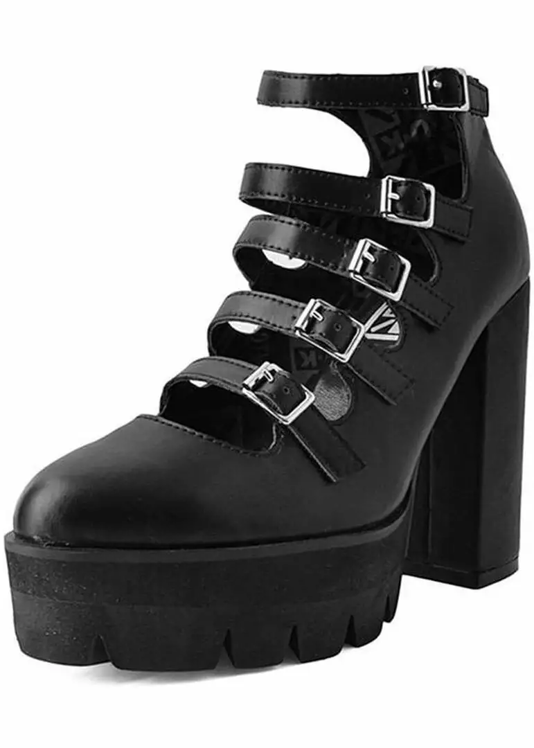 T.U.K Rockstar Platform Mary Jane Vegan Pumps Black 9 T.U.K Rockstar Platform Mary Jane Vegan Pumps Black