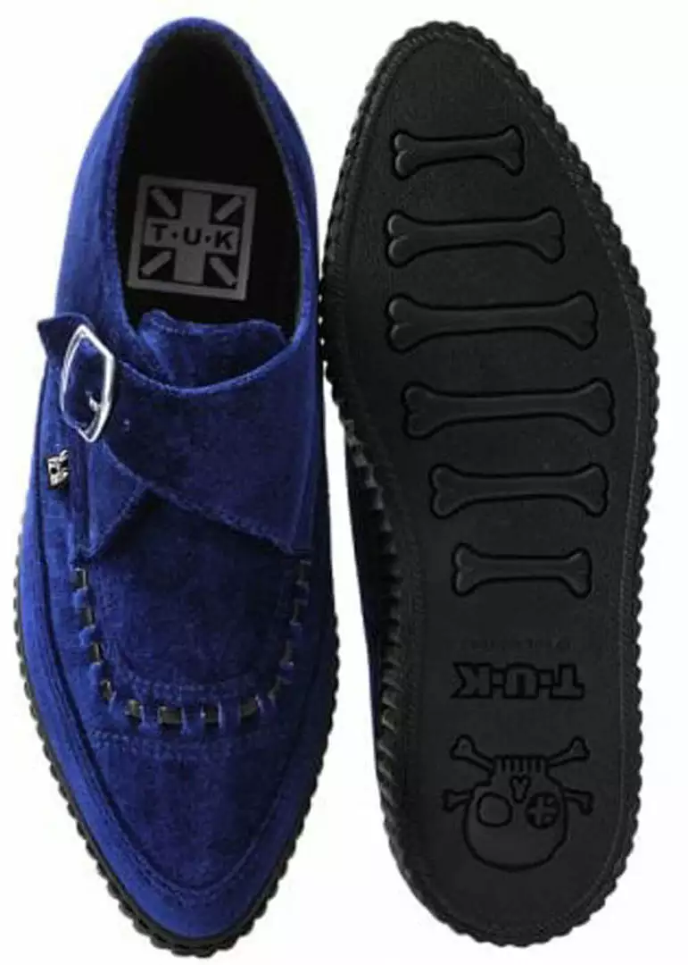 T.U.K Velvet Vegan Creeper Dark Blue 4 T.U.K Velvet Vegan Creeper Dark Blue