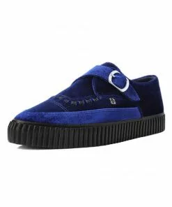 T.U.K Velvet Vegan Creeper Dark Blue