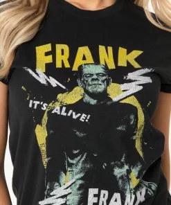 New In Unique Vintage X Universal Monsters Electrifying Frankenstein T-Shirt Black