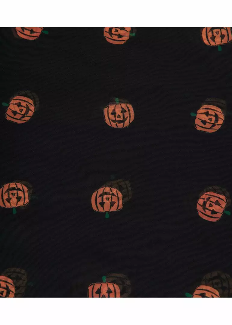 New In Unique Vintage Pumpkin Scarf Black
