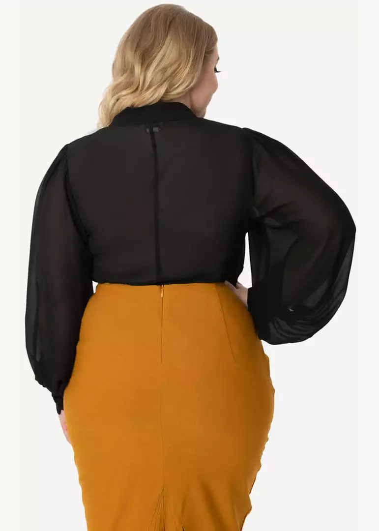 Unique Vintage Gwen 40's Blouse Black New In 8 Unique Vintage Gwen 40's Blouse Black New In