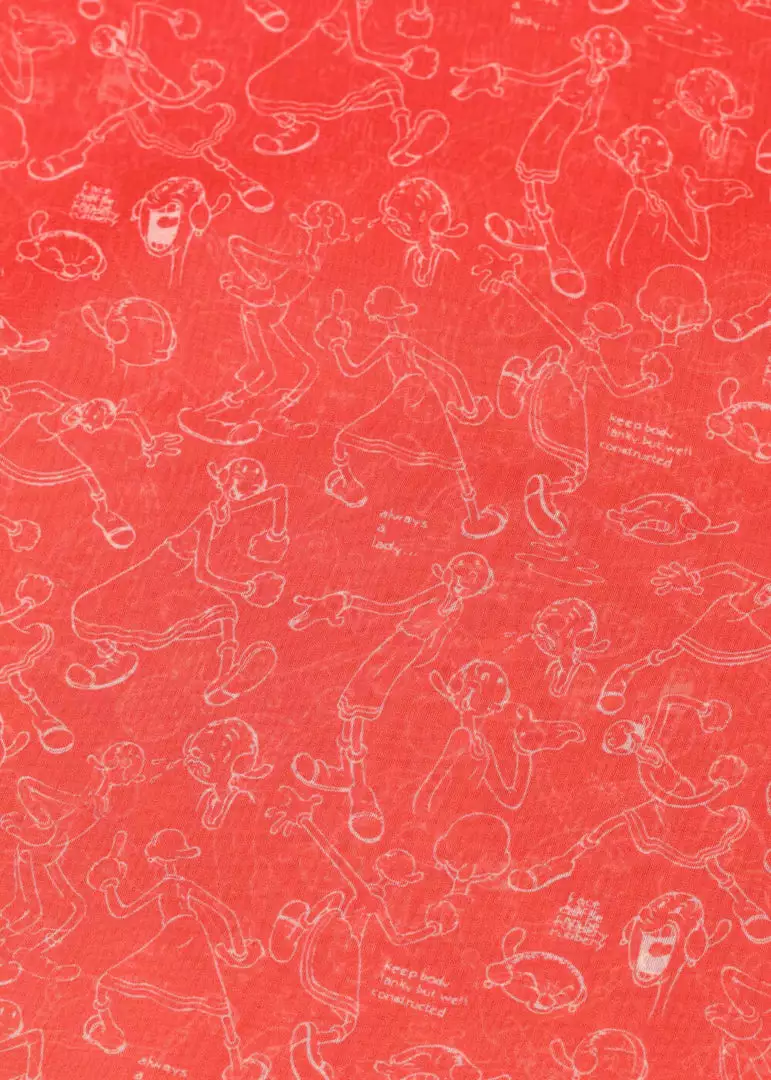 Unique Vintage X Popeye Oyl Scarf Red