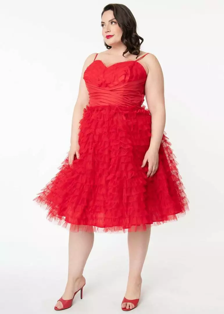 Unique Vintage Cupcake Prom 50's Dress Red 8 Unique Vintage Cupcake Prom 50's Dress Red