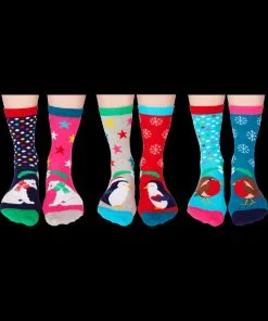 United Odd Socks 6 Ladies Socks Merry Kissmas Christmas New In