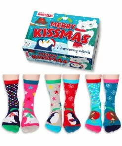 United Odd Socks 6 Ladies Socks Merry Kissmas Christmas New In