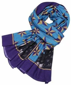 Vendula London Animal Park Oistrich Scarf Blue New In 18 Vendula London Animal Park Oistrich Scarf Blue New In