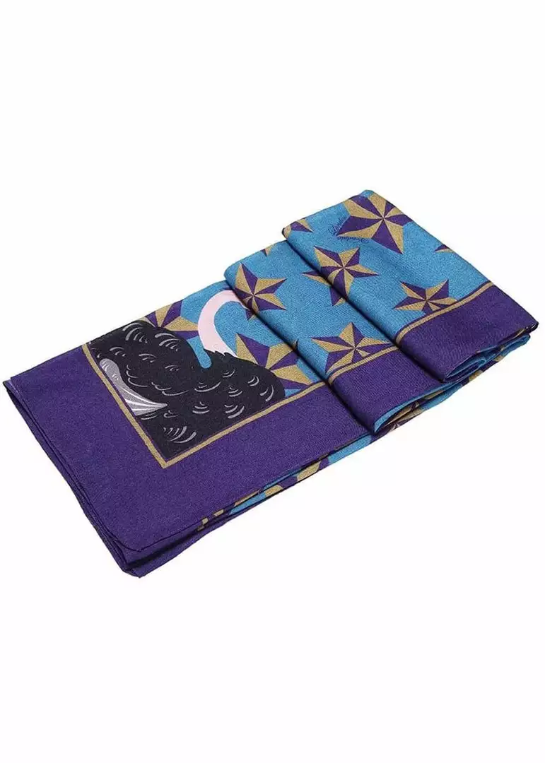 Vendula London Animal Park Oistrich Scarf Blue New In 11 Vendula London Animal Park Oistrich Scarf Blue New In