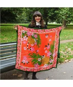 New In Vendula London Animal Park Scarf Lemur Pink 14 New In Vendula London Animal Park Scarf Lemur Pink